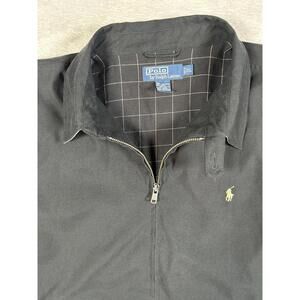 Polo Ralph Lauren Harrington Jacket Mens XL Black Barracuda Zip Pony Logo Lined